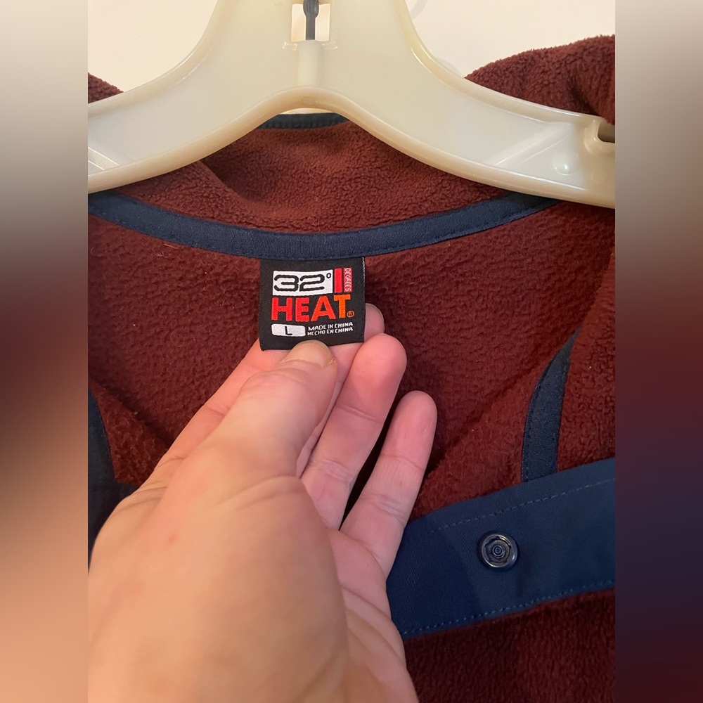 32 Degrees Men's Burgundy Fleece Jacket